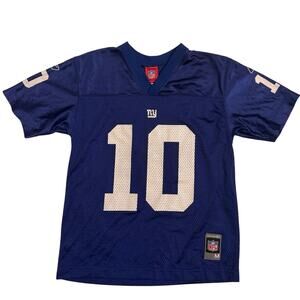 Youth NFL New York Giants Eli Manning 10 Jersey Sz M 10/12 Blue/White